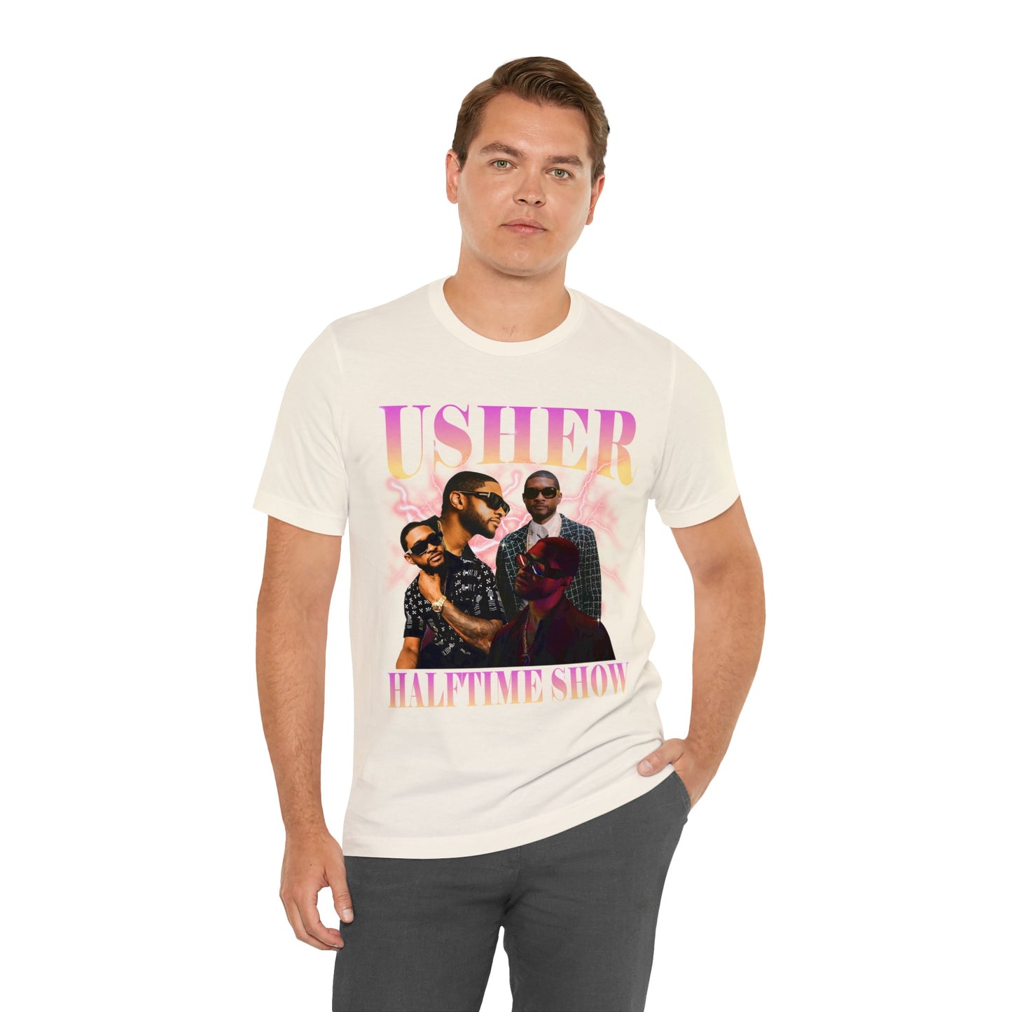 Usher Half Time Show 2024 Graphics Unisex T-Shirt (Express Delivery Available for USA Customers)