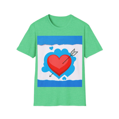 Unisex Softstyle T-Shirt - Bluewave Arrowstruck on Heart