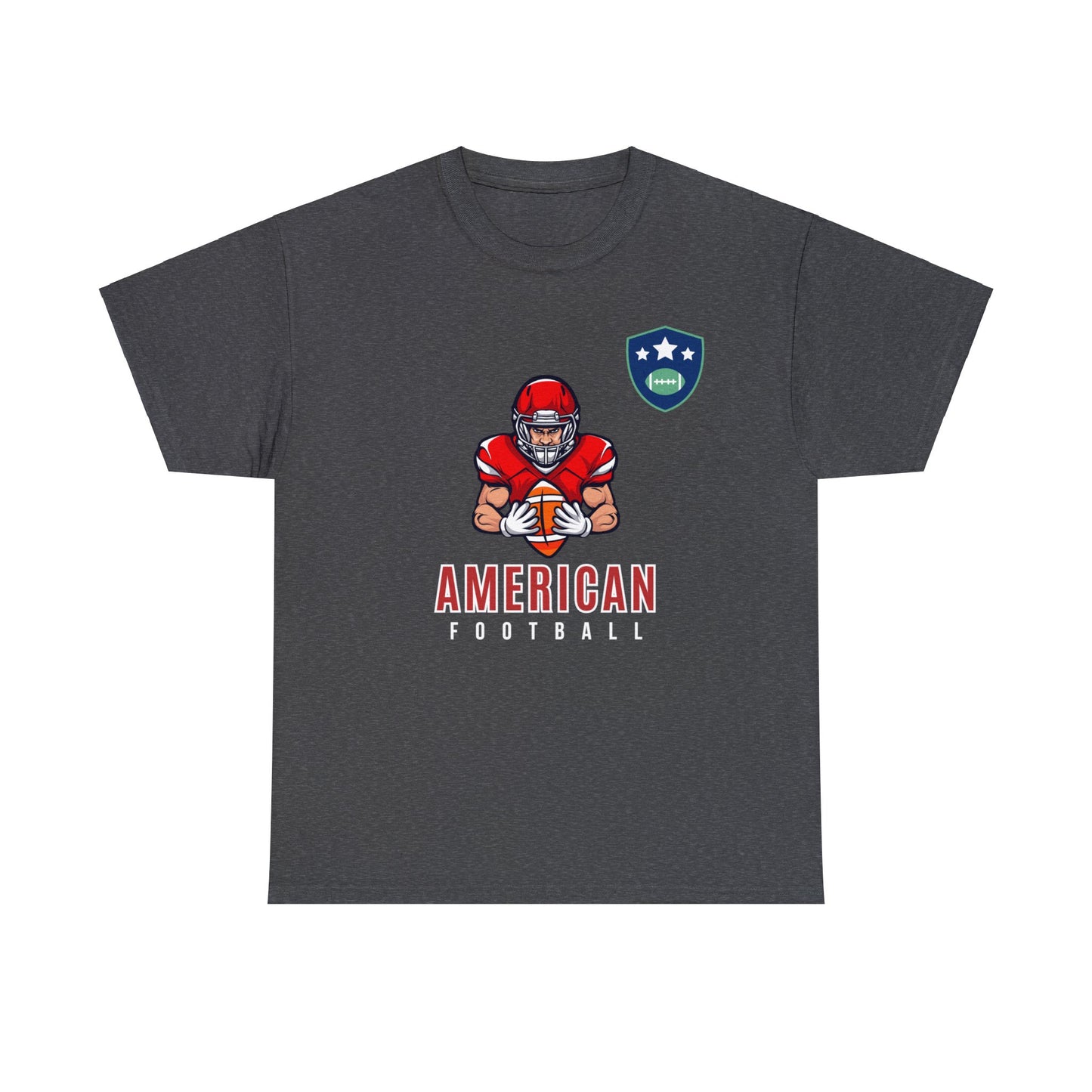 Unisex Heavy Cotton T-Shirt - American Football With Stars Badge (Express Delivery Available for USA Customers)