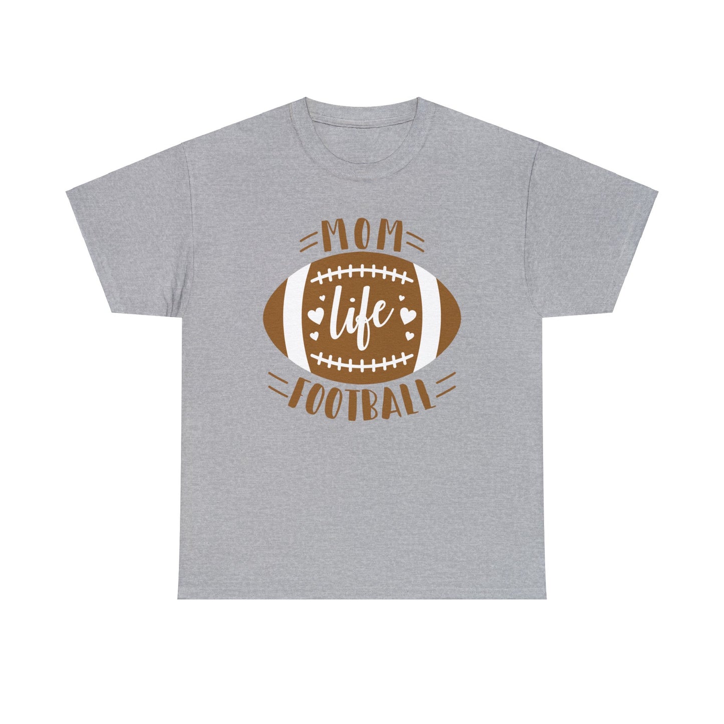 Womens Heavy Cotton T-Shirt - Mom Life Football (Express Delivery Available for USA Customers)