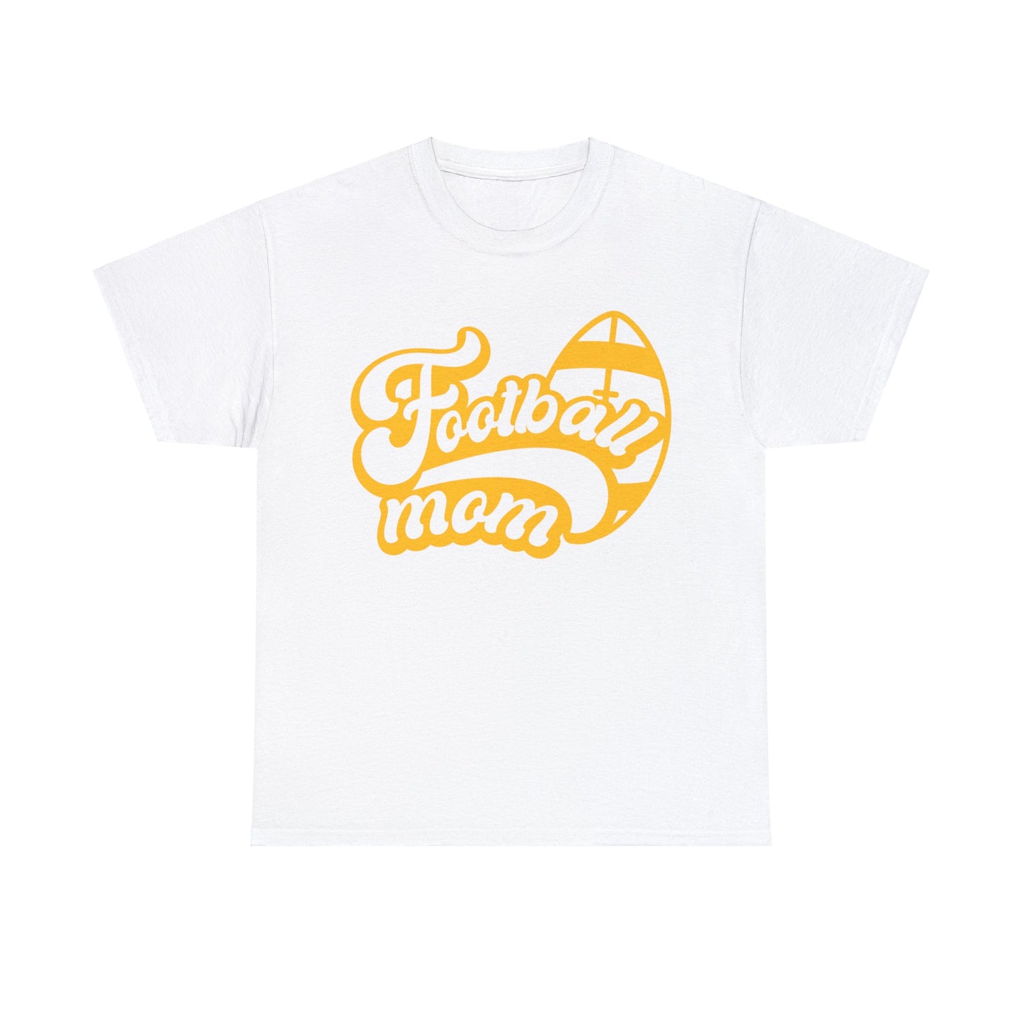 Womens Heavy Cotton T-Shirt - Football Mom Relaxed Vibes (Express Delivery Available for USA Customers)