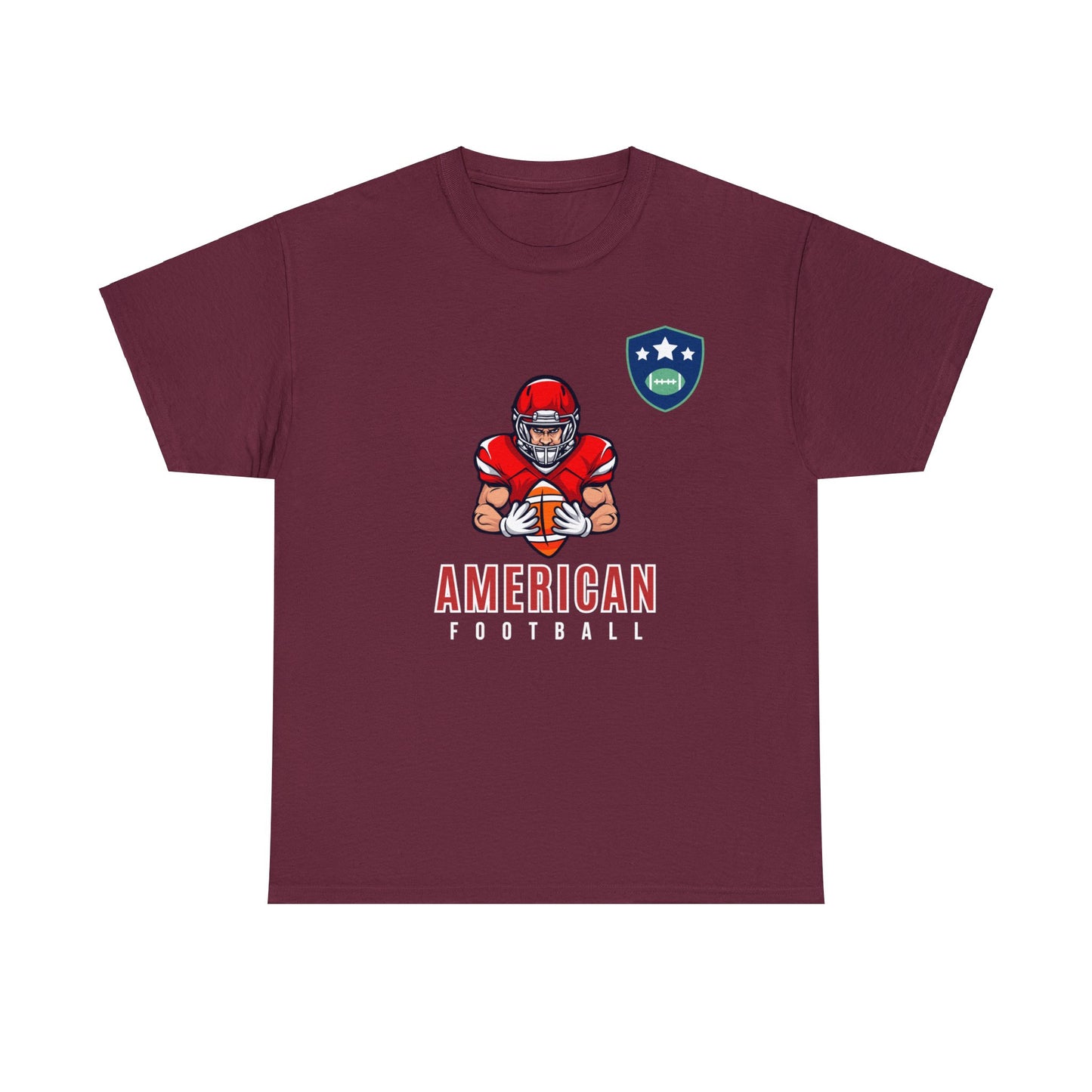 Unisex Heavy Cotton T-Shirt - American Football With Stars Badge (Express Delivery Available for USA Customers)