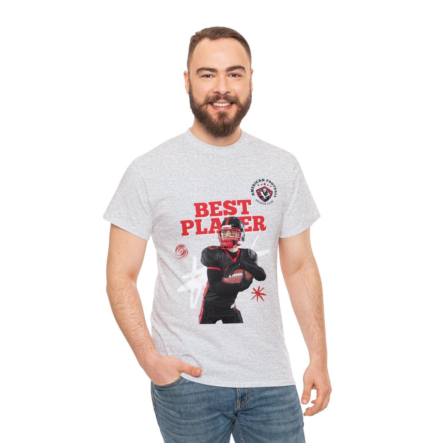 Unisex Heavy Cotton T-Shirt - Best Player Football (Express Delivery Available for USA Customers)