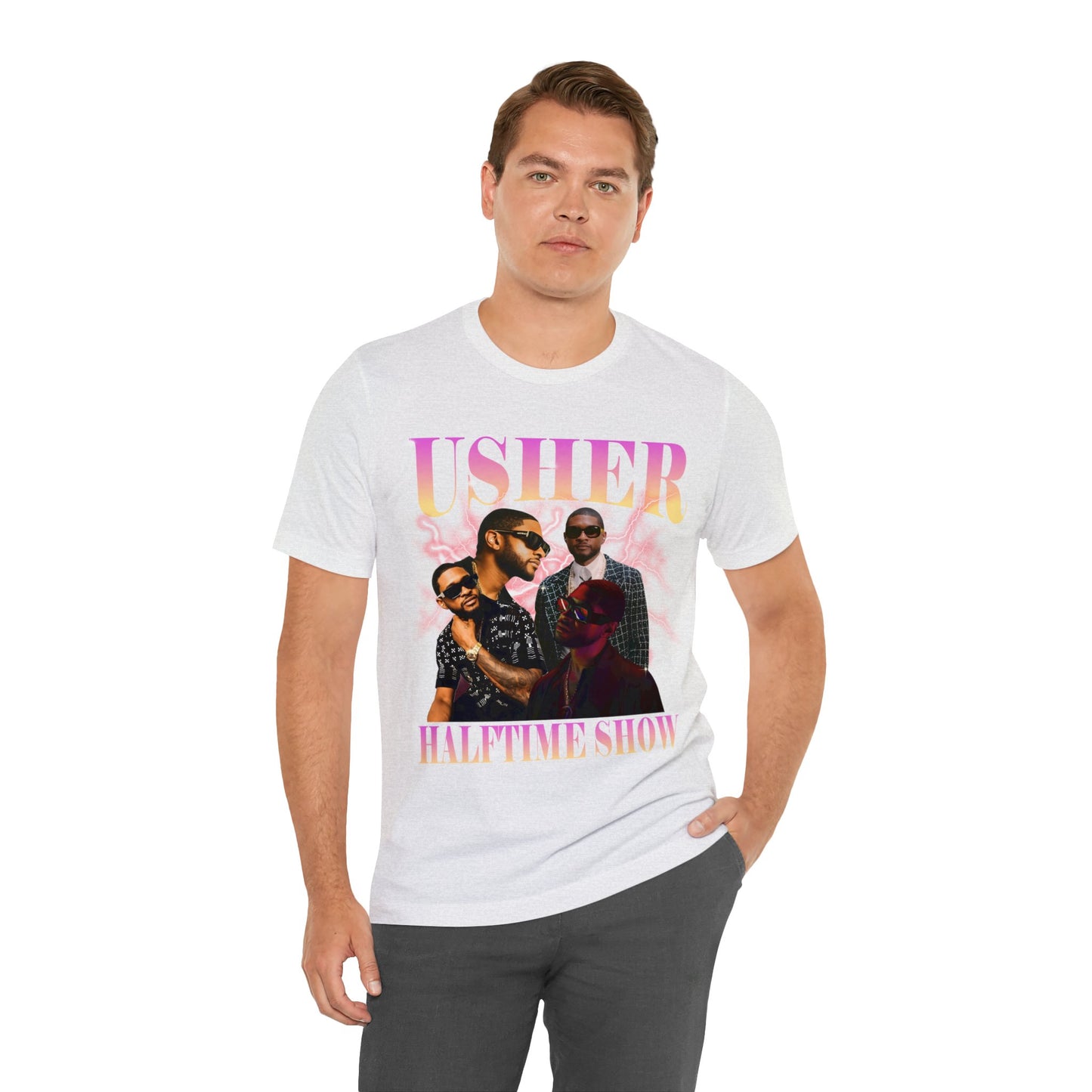 Usher Half Time Show 2024 Graphics Unisex T-Shirt (Express Delivery Available for USA Customers)