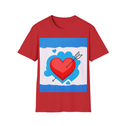 Unisex Softstyle T-Shirt - Bluewave Arrowstruck on Heart