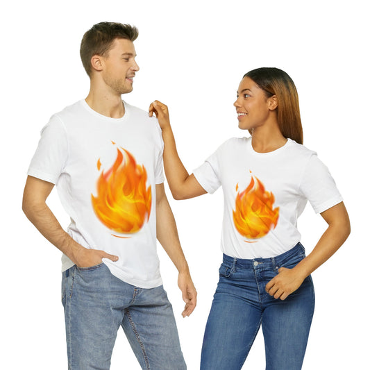 Unisex Jersey T-Shirt - Burning Flame (Express Delivery Available for USA Customers)