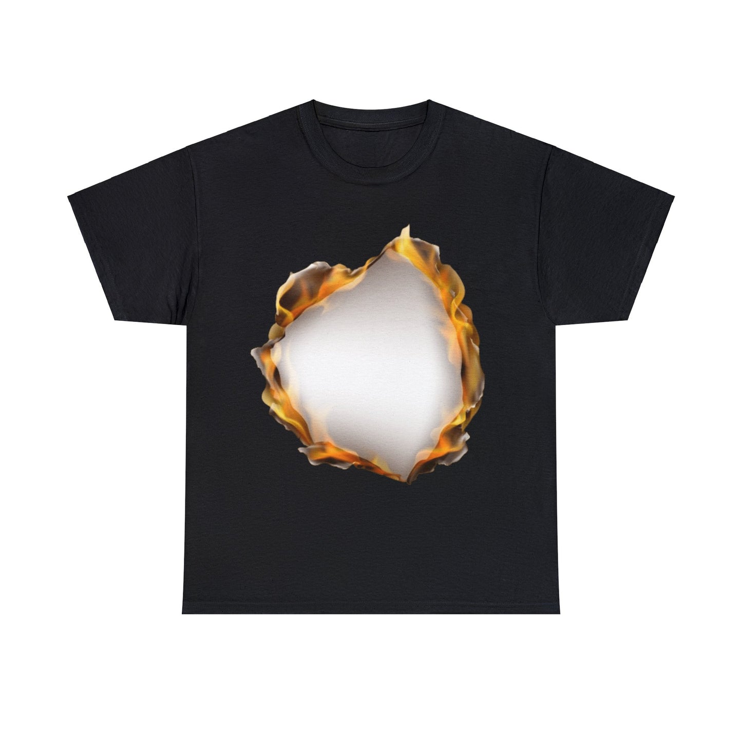 Unisex Heavy Cotton T-Shirt - Burnt Flame Hole (Express Delivery Available for USA Customers)