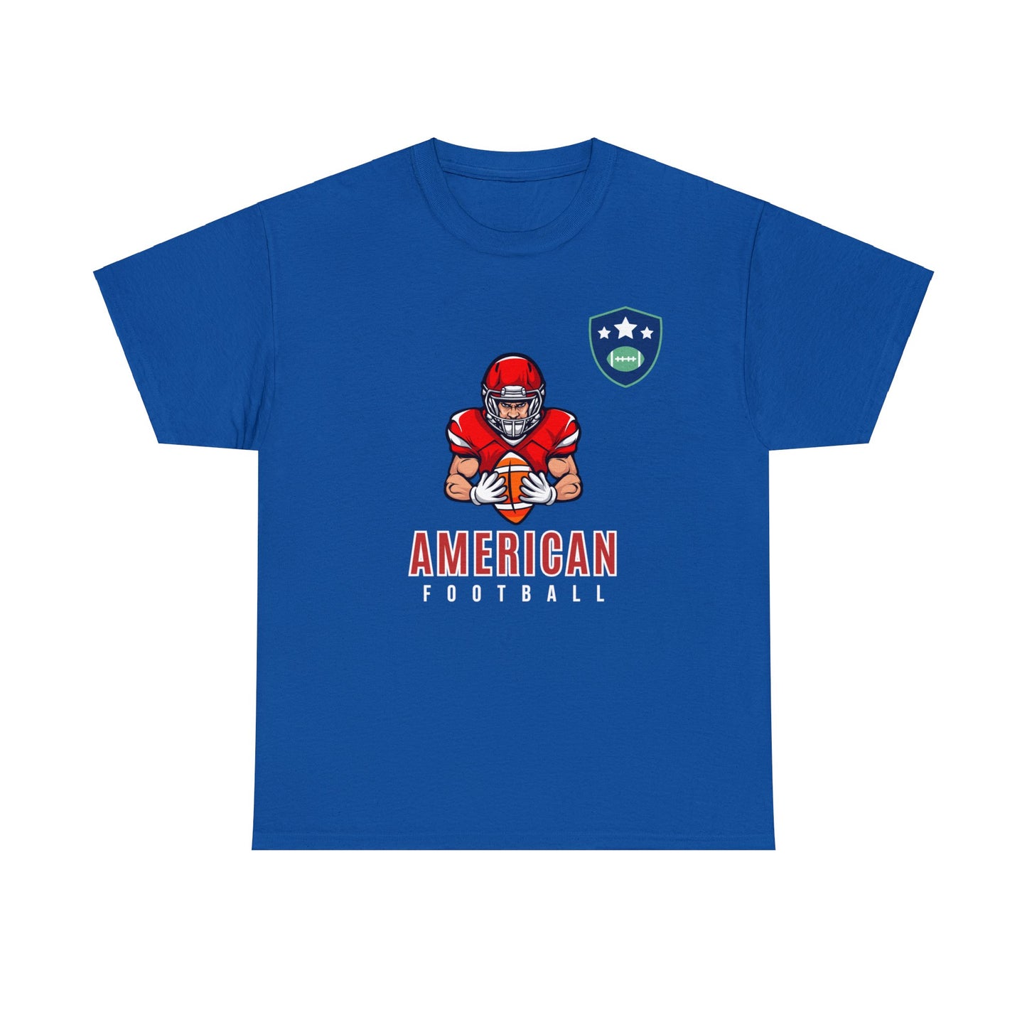 Unisex Heavy Cotton T-Shirt - American Football With Stars Badge (Express Delivery Available for USA Customers)