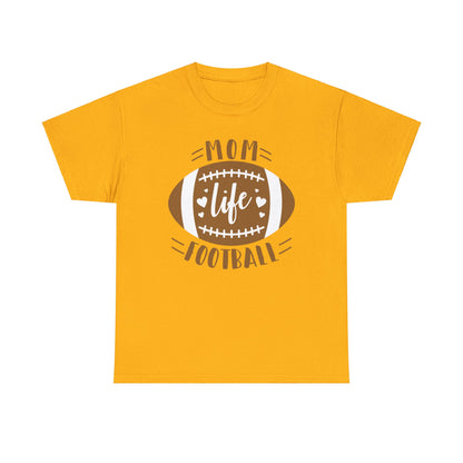 Womens Heavy Cotton T-Shirt - Mom Life Football (Express Delivery Available for USA Customers)