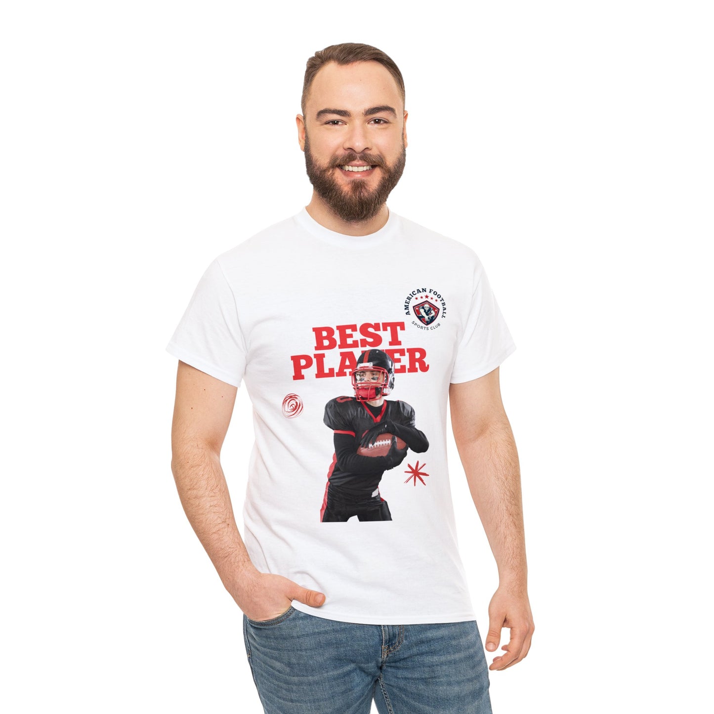 Unisex Heavy Cotton T-Shirt - Best Player Football (Express Delivery Available for USA Customers)