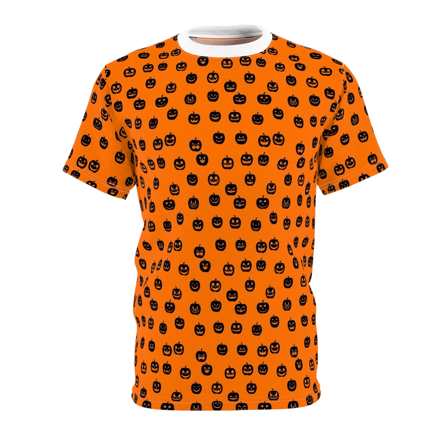 Unisex Cut & Sew Tee - Orange Halloween Pumkin Blackheads (AOP)