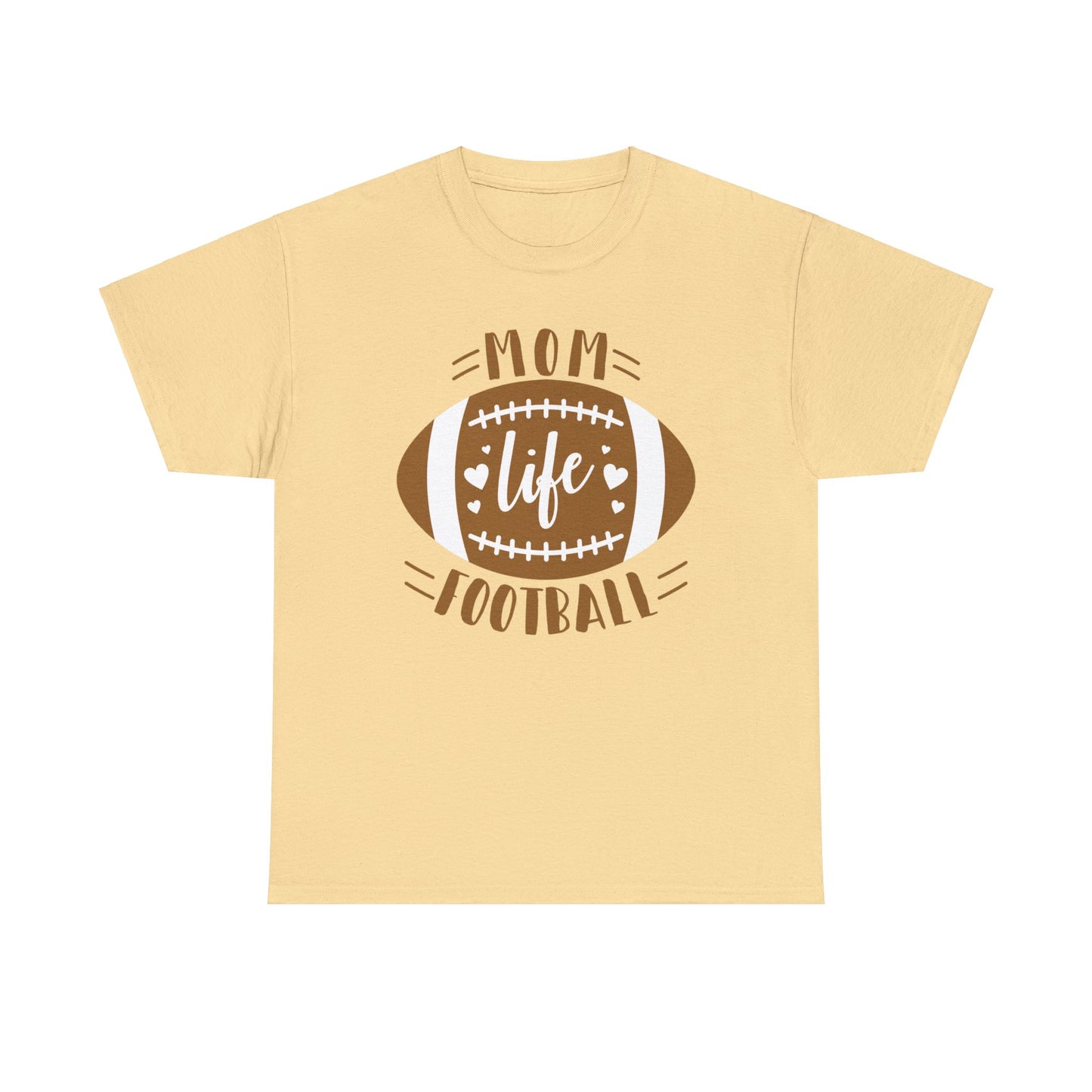 Womens Heavy Cotton T-Shirt - Mom Life Football (Express Delivery Available for USA Customers)