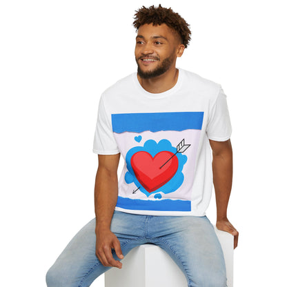 Unisex Softstyle T-Shirt - Bluewave Arrowstruck on Heart