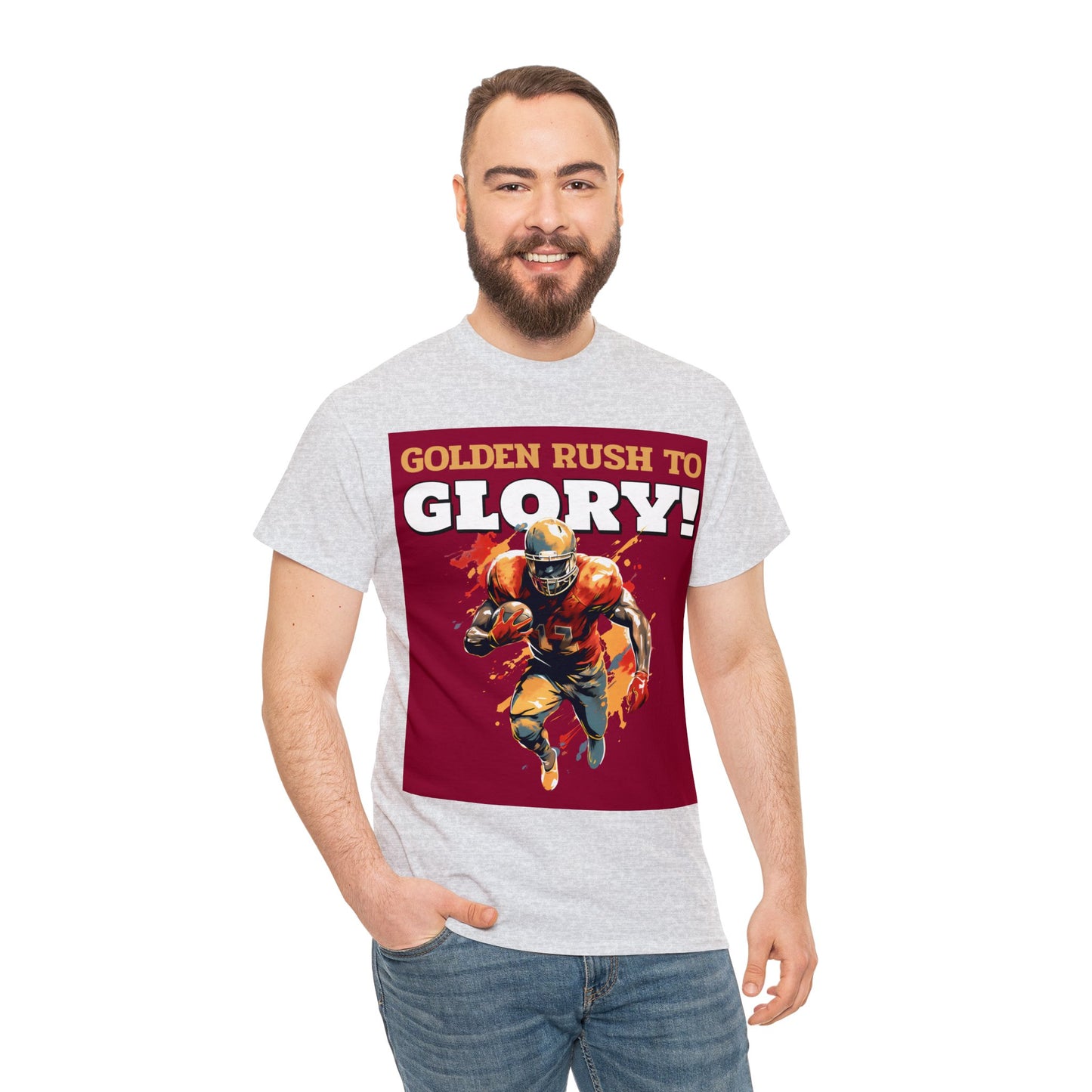 Unisex Heavy Cotton T-Shirt - Golde Rush to Glory (Express Delivery Available for USA Customers)