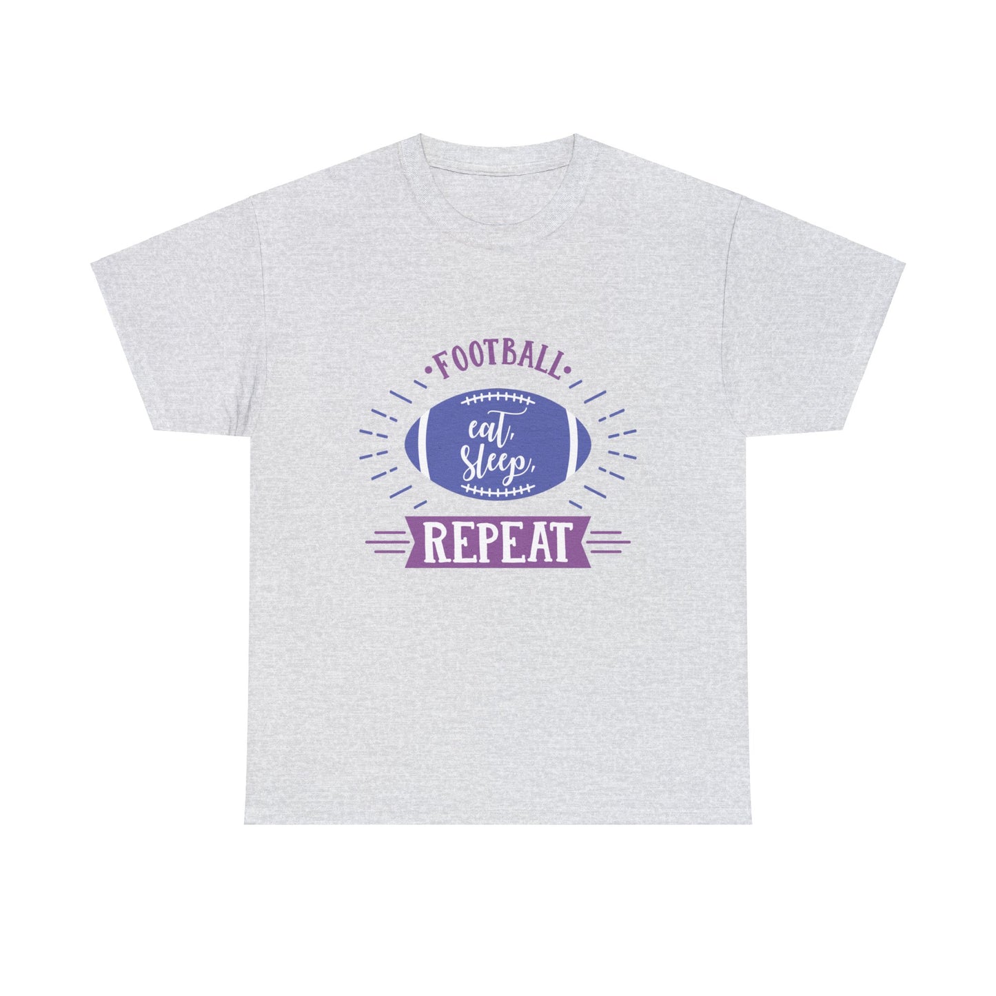 Unisex Heavy Cotton T-Shirt - Football Eat Sleep Repeat (Express Delivery Available for USA Customers)