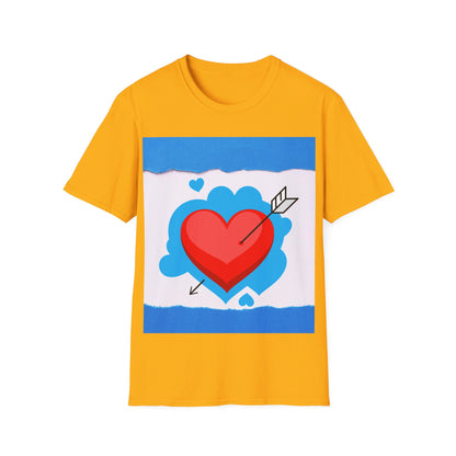 Unisex Softstyle T-Shirt - Bluewave Arrowstruck on Heart