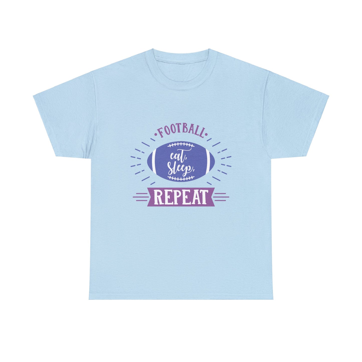 Unisex Heavy Cotton T-Shirt - Football Eat Sleep Repeat (Express Delivery Available for USA Customers)