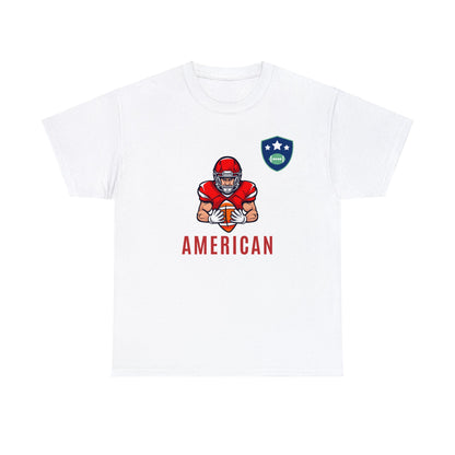 Unisex Heavy Cotton T-Shirt - American Football With Stars Badge (Express Delivery Available for USA Customers)