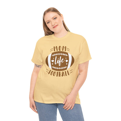 Womens Heavy Cotton T-Shirt - Mom Life Football (Express Delivery Available for USA Customers)