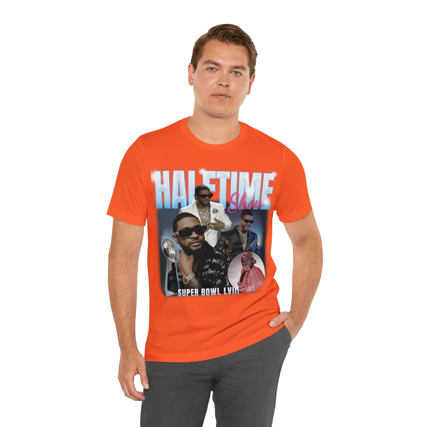 Usher Half Time Show LVIII Graphics Unisex T-Shirt (Express Delivery Available for USA Customers)