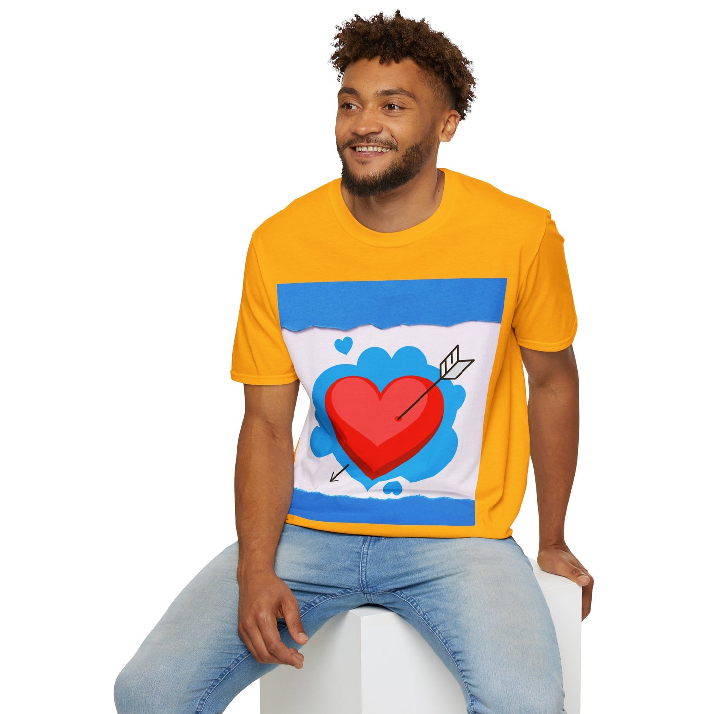 Unisex Softstyle T-Shirt - Bluewave Arrowstruck on Heart