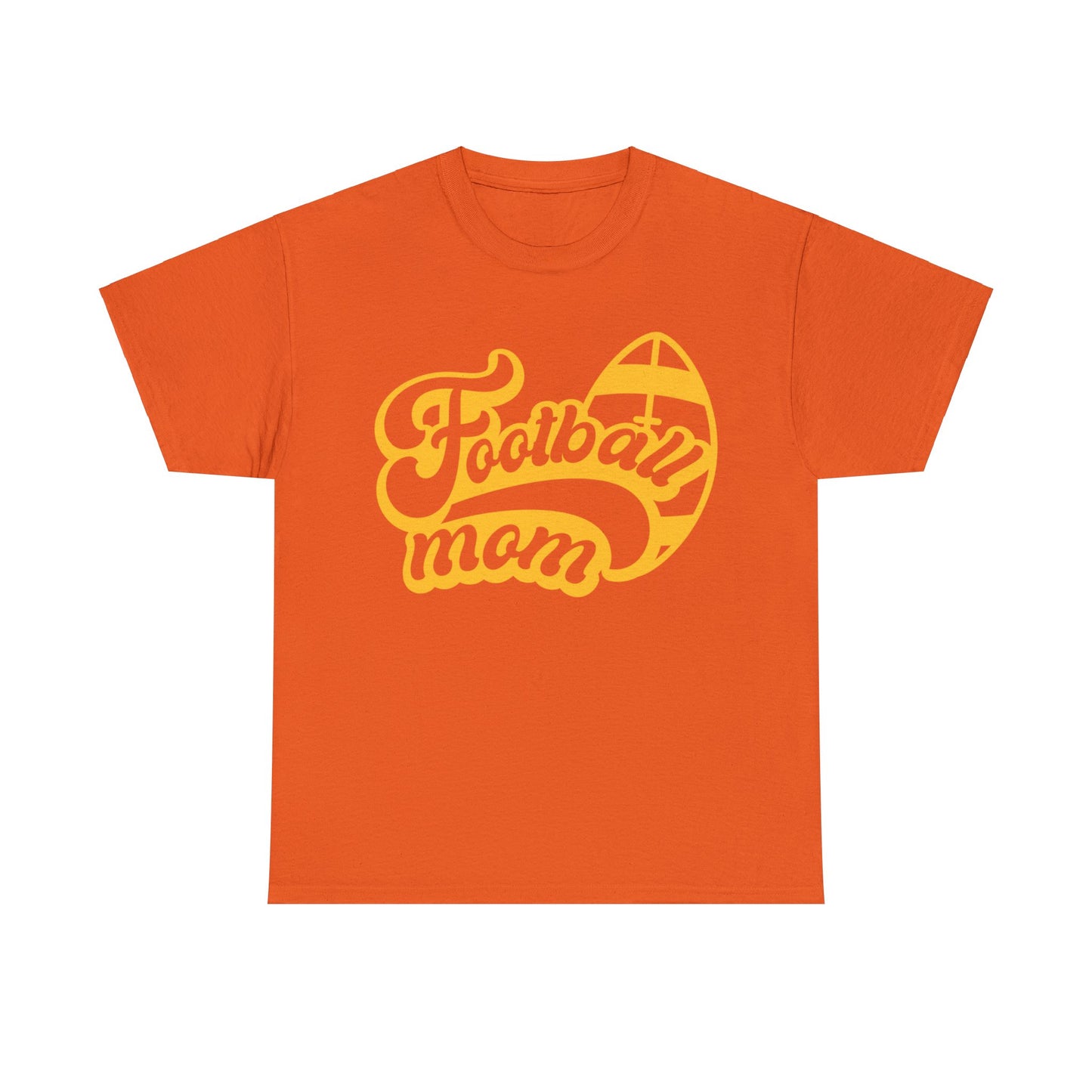 Womens Heavy Cotton T-Shirt - Football Mom Relaxed Vibes (Express Delivery Available for USA Customers)