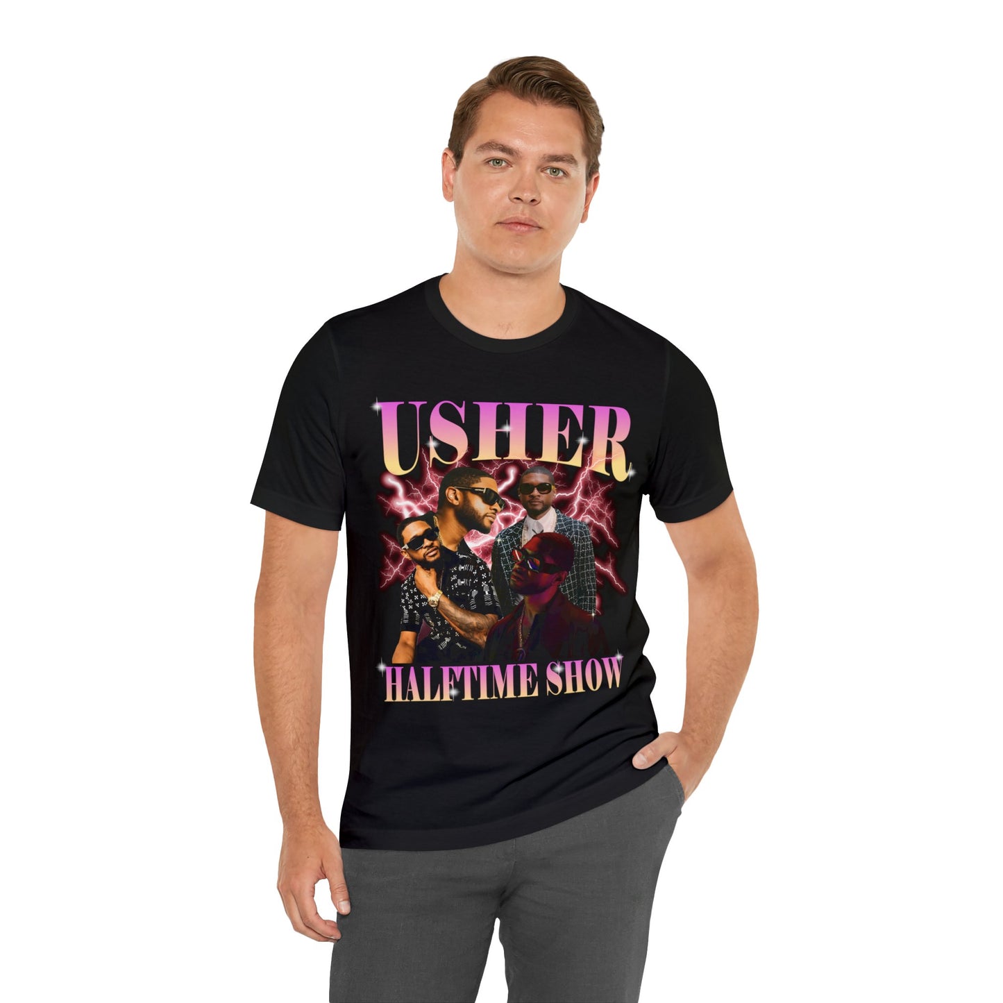 Usher Half Time Show 2024 Graphics Unisex T-Shirt (Express Delivery Available for USA Customers)