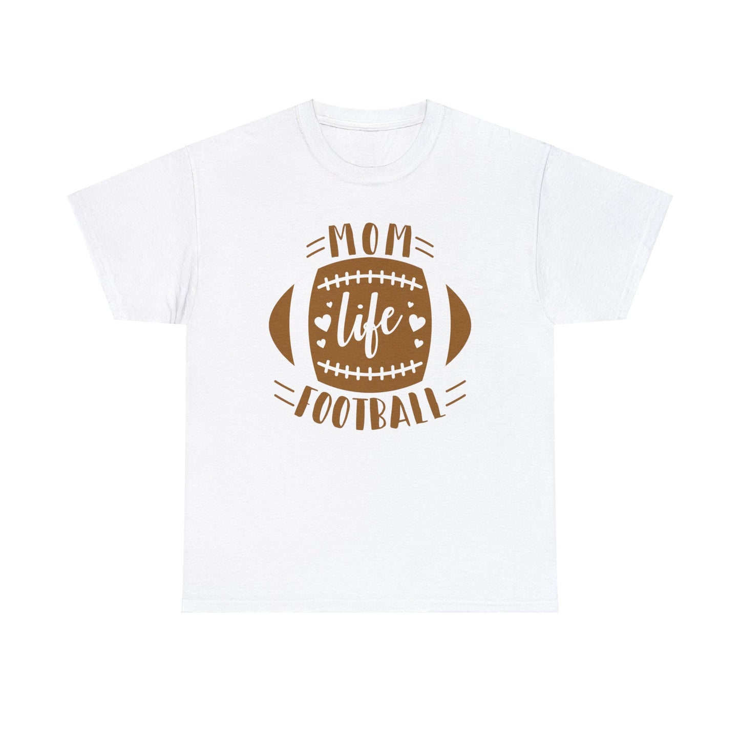 Womens Heavy Cotton T-Shirt - Mom Life Football (Express Delivery Available for USA Customers)