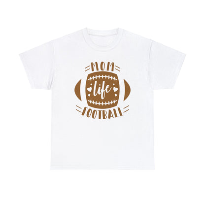 Womens Heavy Cotton T-Shirt - Mom Life Football (Express Delivery Available for USA Customers)