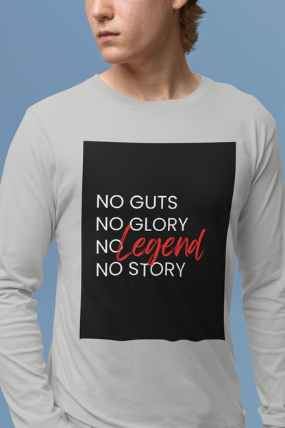 No Guts No Glory Background Men's Long Sleeve T-Shirt