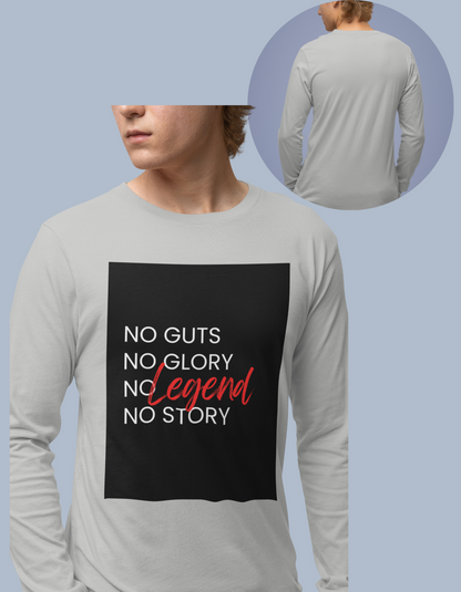 No Guts No Glory Background Men's Long Sleeve T-Shirt
