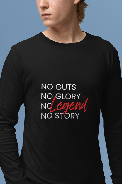 No Guts No Glory Background Men's Long Sleeve T-Shirt