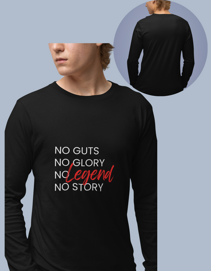 No Guts No Glory Background Men's Long Sleeve T-Shirt