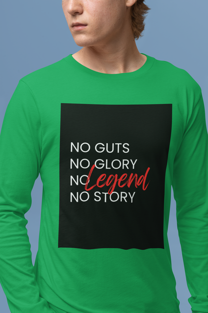 No Guts No Glory Background Men's Long Sleeve T-Shirt