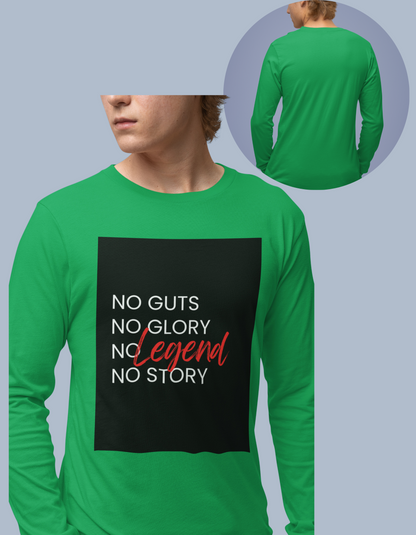 No Guts No Glory Background Men's Long Sleeve T-Shirt