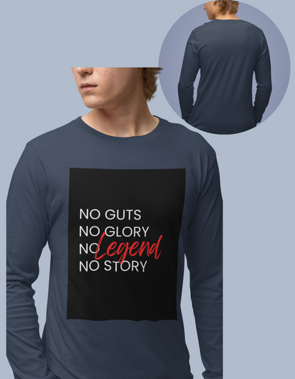 No Guts No Glory Background Men's Long Sleeve T-Shirt