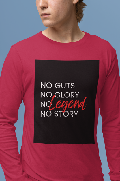 No Guts No Glory Background Men's Long Sleeve T-Shirt