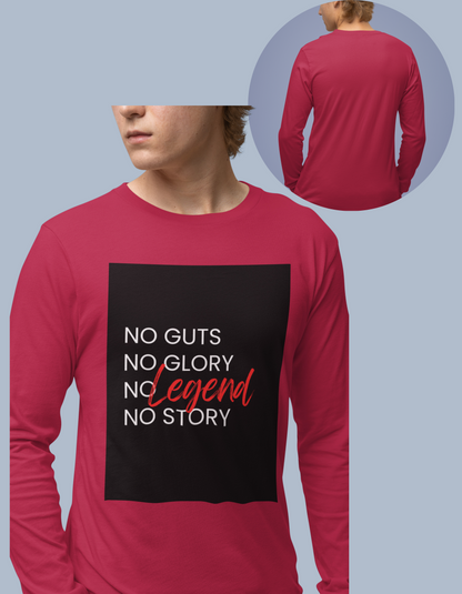 No Guts No Glory Background Men's Long Sleeve T-Shirt