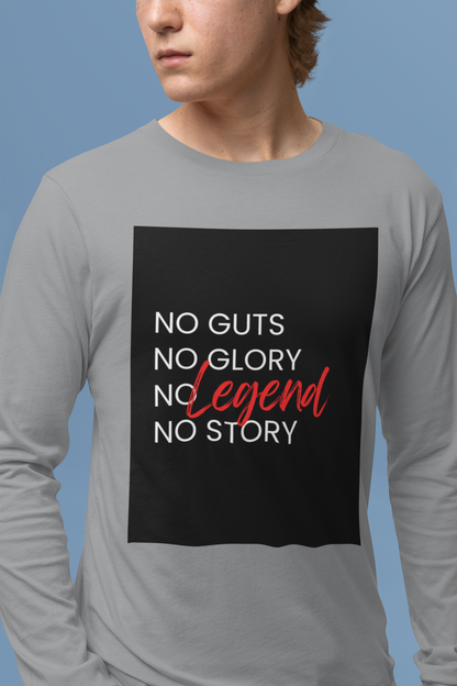 No Guts No Glory Background Men's Long Sleeve T-Shirt