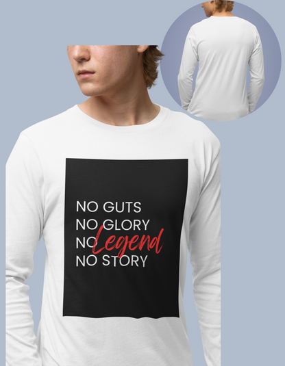 No Guts No Glory Background Men's Long Sleeve T-Shirt